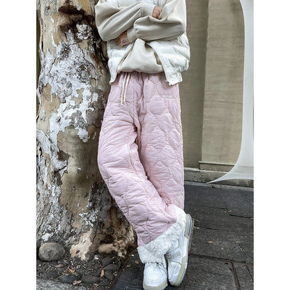 Winter Cotton-padded Waterproof Patchwork Lambskin Cotton Pants - D&A
