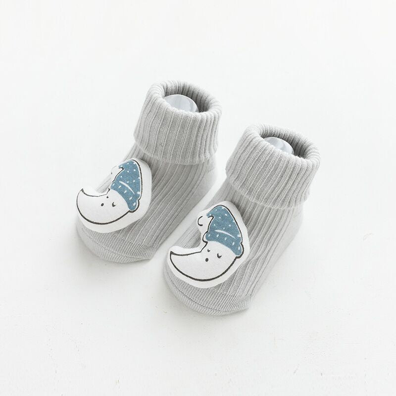 Baby Socks Dispensing Glue Non-Slip Loose Baby Socks Children Floor Socks Grey Moon - D&A