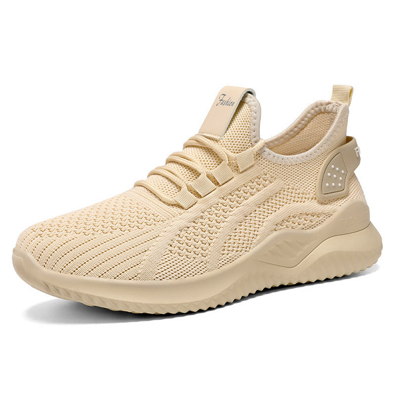 Soft Bottom Pure Color All-matching Breathable Casual Shoes Beige - D&A