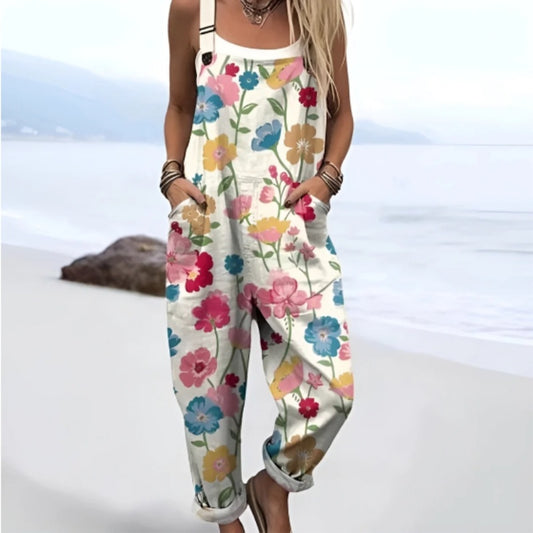 Digital 3D Printed Button Strap Women's Casual Pants - D&A