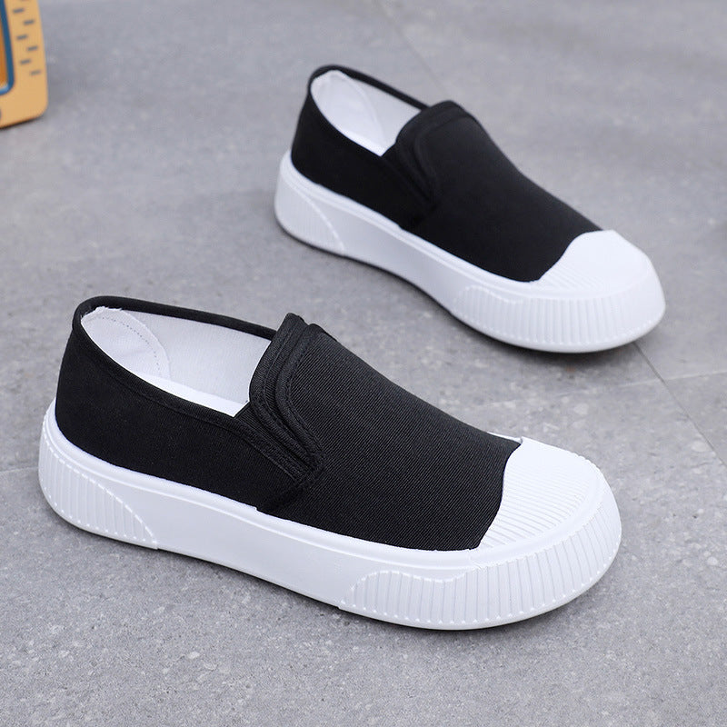 Women's Thick-soled Round Toe Soft Bottom Low-top Casual Shoes - D&A