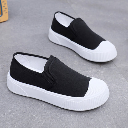 Women's Thick-soled Round Toe Soft Bottom Low-top Casual Shoes - D&A