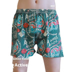 Cotton Printed Men's Home Loose Casual Print Boxer Shorts - D&A
