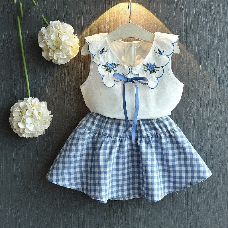 Kids Baby Girls Clothing Sets Summer TShirtsskirt Clothes Light Blue - D&A