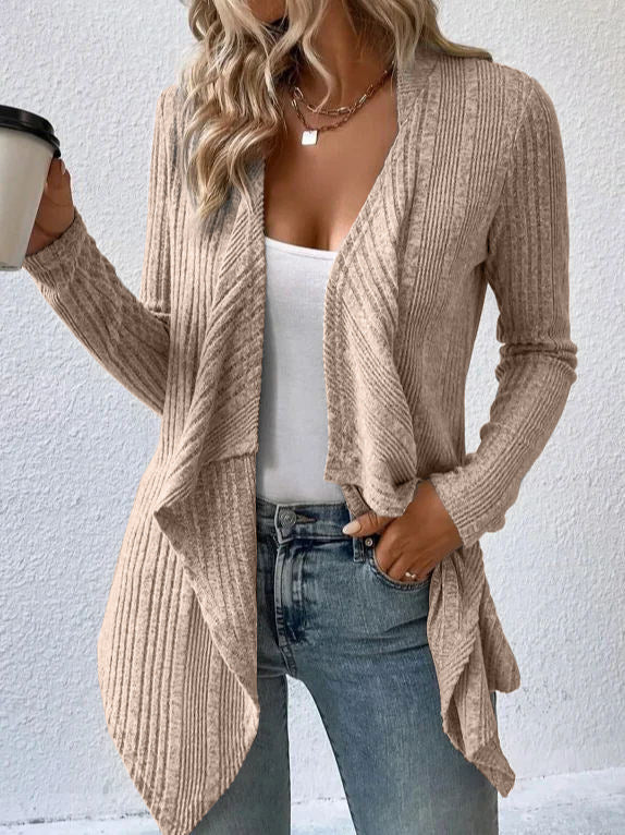 Cardigan Long Sleeve Sweater Casual Women's Clothing Khaki - D&A