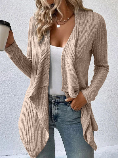 Cardigan Long Sleeve Sweater Casual Women's Clothing Khaki - D&A