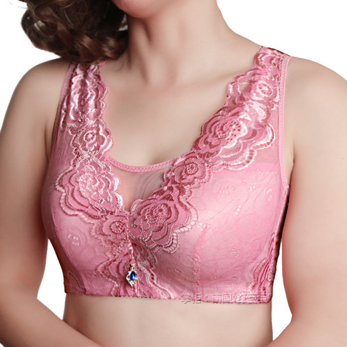 No steel ring gathered tube bra bra underwear Pink - D&A