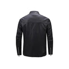 Spring And Autumn Men's Slim Leather Clothing With Stand Collar Jacket - D&A