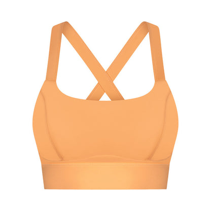Nude Feel High Elastic Breast Holding Sports Bra Bra Boston Orange - D&A