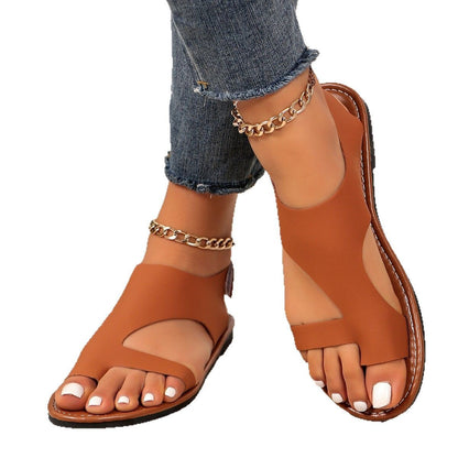 Women's Cross-strap Flat Sandals Retro Style Broadband - D&A