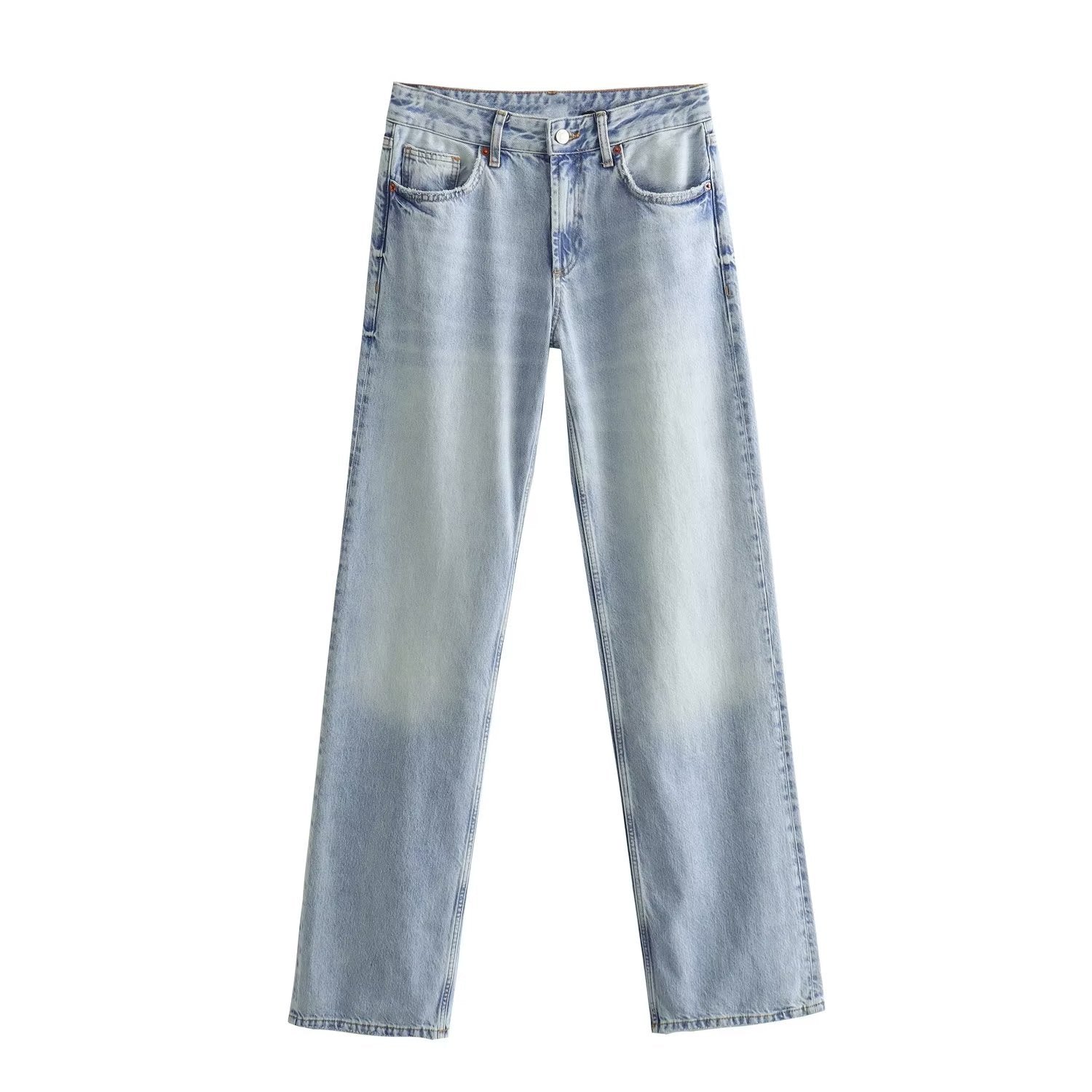 Autumn And Winter Jeans High Waist Straight Pants Women's Wide-leg Pants - D&A