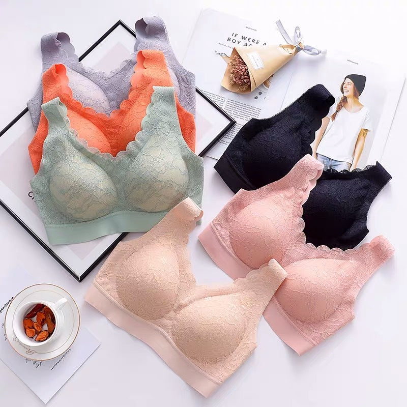 Gathered invisible vest bra beautiful back bra - D&A