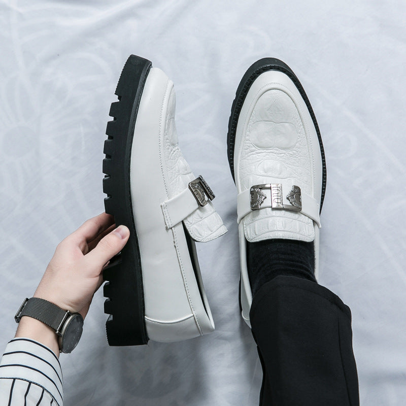 Thick Bottom Slip-on Business Casual Leather Shoes - D&A