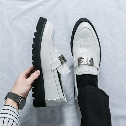 Thick Bottom Slip-on Business Casual Leather Shoes - D&A