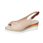 Bow Wedge Casual Sandals Women's Rubber Apricot - D&A