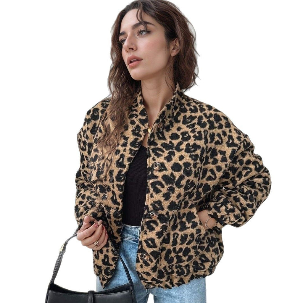 Spring And Autumn Vintage Leopard Print Jacket Coat For Women - D&A