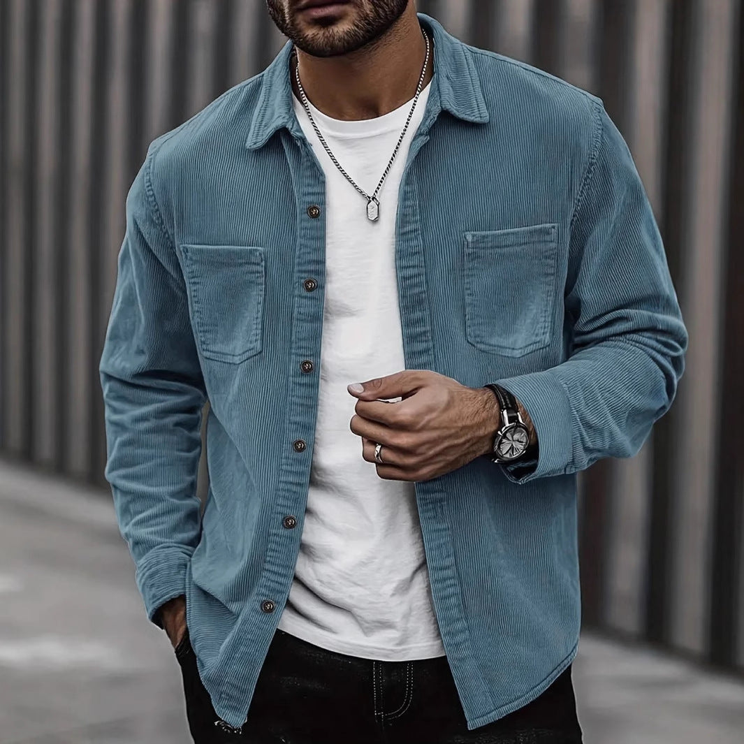 Corduroy Long Sleeve Casual All-matching Shirt Coat - D&A