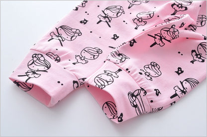 Infant Baby Girls Clothes Daddy's Little Girl T-shirt Cartoon Pants Headband Toddler Outfits Clothing Set - D&A