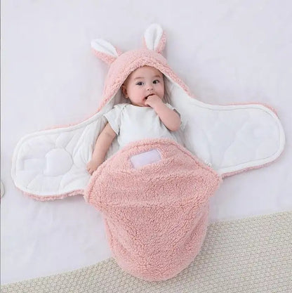 Super Soft Baby Sleeping Bag Fluffy Fleece Newborn Blanket Swaddle Blankets, Unisex Baby Wrap For Newborn Baby Boys Girls With Head-Protecting & Head-Supporting Function, Wearable Swaddle Sleep Sack - D&A