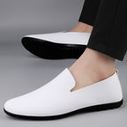 Men's Casual Leather Shoes Fashion Soft Gommino Low Top - D&A