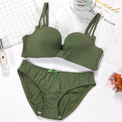 Gathered bra set Green - D&A