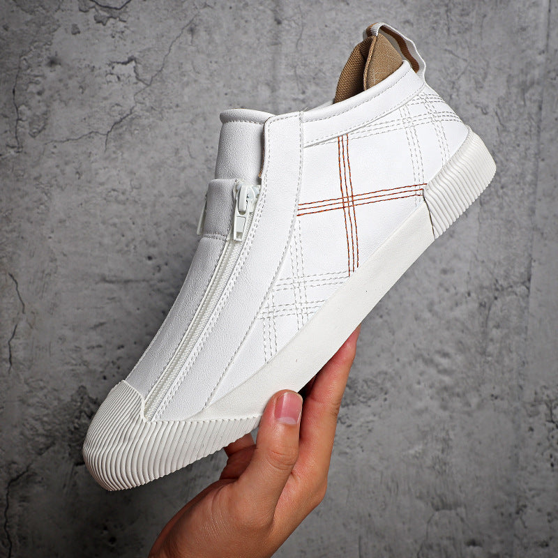 Leather Shoes Breathable Casual Fashion Low-top Sneakers - D&A