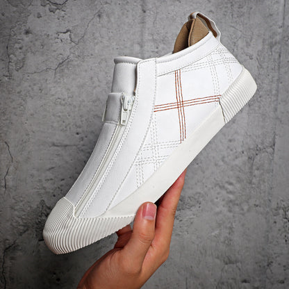 Leather Shoes Breathable Casual Fashion Low-top Sneakers - D&A