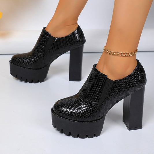 Women's Plaid Lace-up Fashion High Heels - D&A