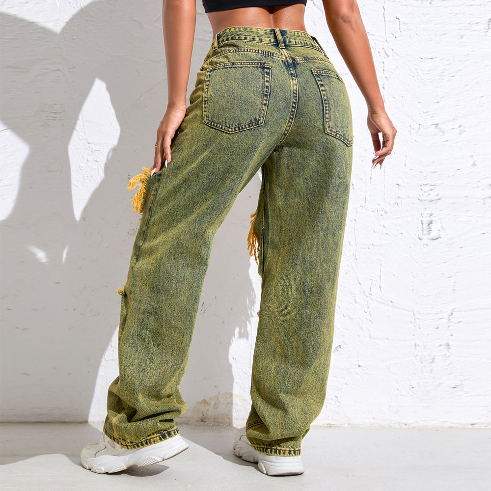 Shascullfites Baggy Jeans Women New American Loose Wide-leg Pants Old Straight Leg Trousers - D&A