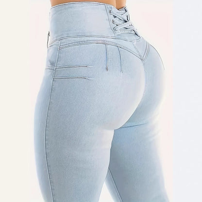 Women's High Waist Tight Stretch Shaping And Hip Lifting Jeans - D&A