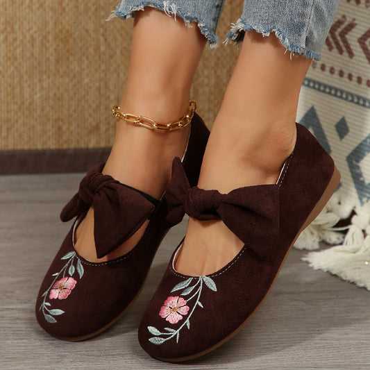 Fashion Personalized Women's Bow Flat Work Shoes - D&A
