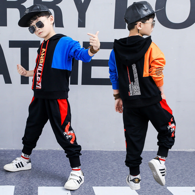Boys spring suit new Korean children's clothing in the big boy boy long-sleeved sports two-piece suit tide clothes - D&A