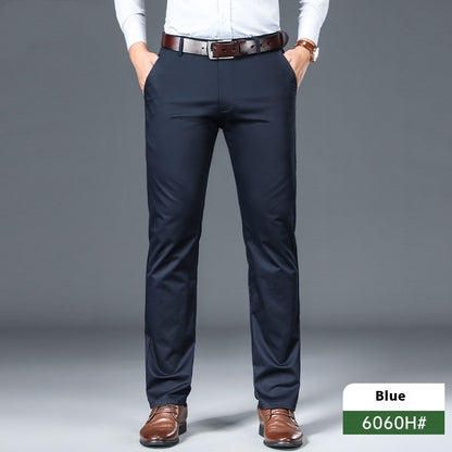 Business Non-ironing Stretch Men's Thin Straight Casual Pants Blue - D&A