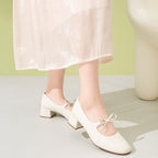Comfortable Soft Soled Bow Mary Jane Shoes - D&A