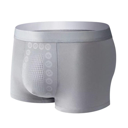 Men's Massage Particles Breathable Bottom Skin-friendly Underwear Light Gray - D&A