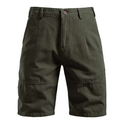 Straight Five-point Pure Color All-matching Workwear Shorts Men Army Green - D&A