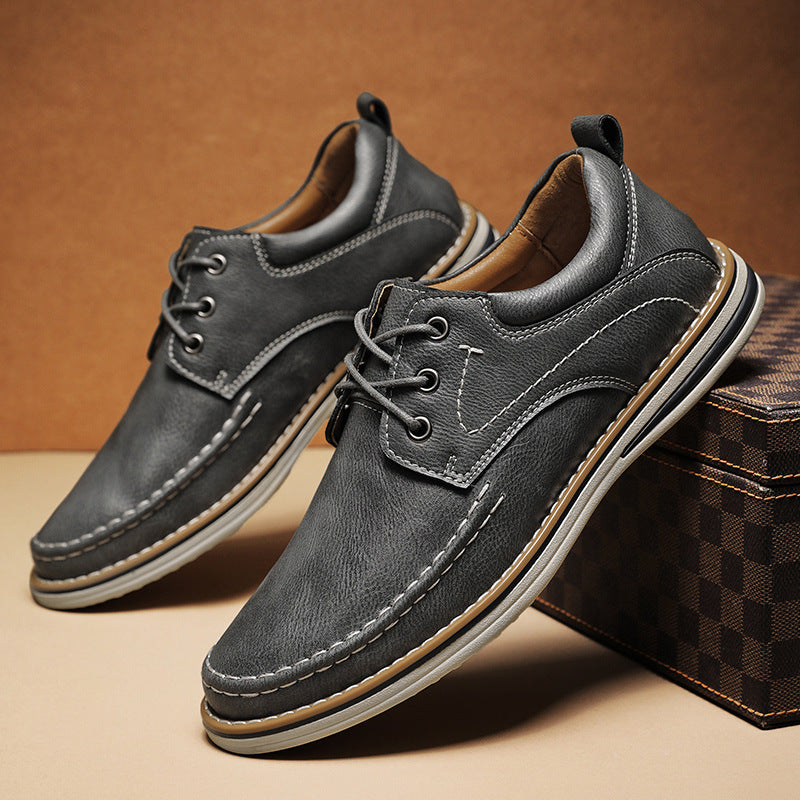 Men's Casual Leather Shoes Genuine Leather Plus Size Breathable Trendy Shoes Casual Leather Shoes - D&A