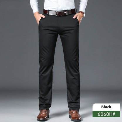 Business Non-ironing Stretch Men's Thin Straight Casual Pants Black - D&A