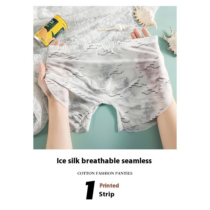 Ice Silk Sense Seamless Ultra-thin Transparent Men's Underwear Male U Convex Big Bag Glacier Gray - D&A