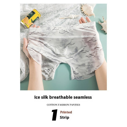 Ice Silk Sense Seamless Ultra-thin Transparent Men's Underwear Male U Convex Big Bag Glacier Gray - D&A