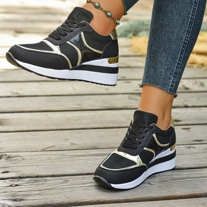 New Plus Size Casual Sneaker Women Black - D&A