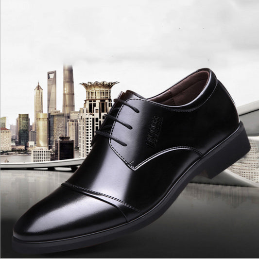Men's Shoes Plus Size Business Formal Wear Leather Shoes Breathable Lace Up - D&A