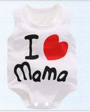 Sleeveless Baby rompers clothes newborn baby clothes I love mama - D&A
