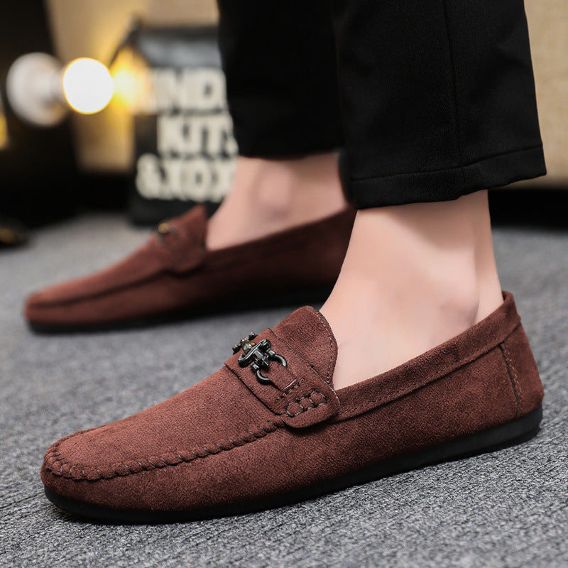 Waterproof Leisure Sports Men Slip-on Loafers Peas Small Leather Shoes - D&A
