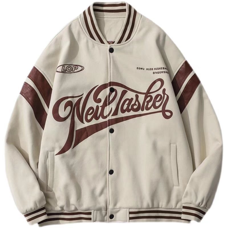 Baseball Uniform Jacket Loose Letters Men And Women Couple Jackets - D&A