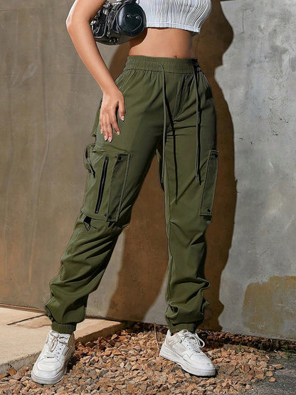 Overalls Summer American Sports Pants Army Green - D&A