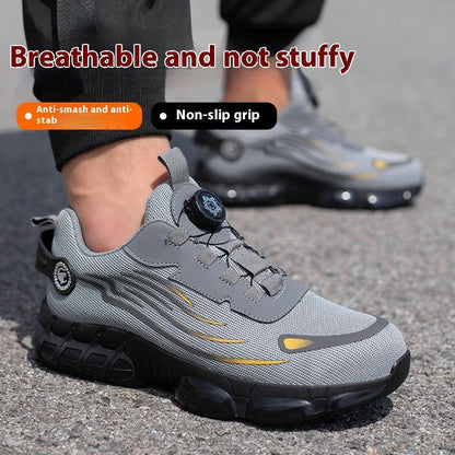 Men's Wear-resistant Workwear Breathable Fly Woven Shoes - D&A