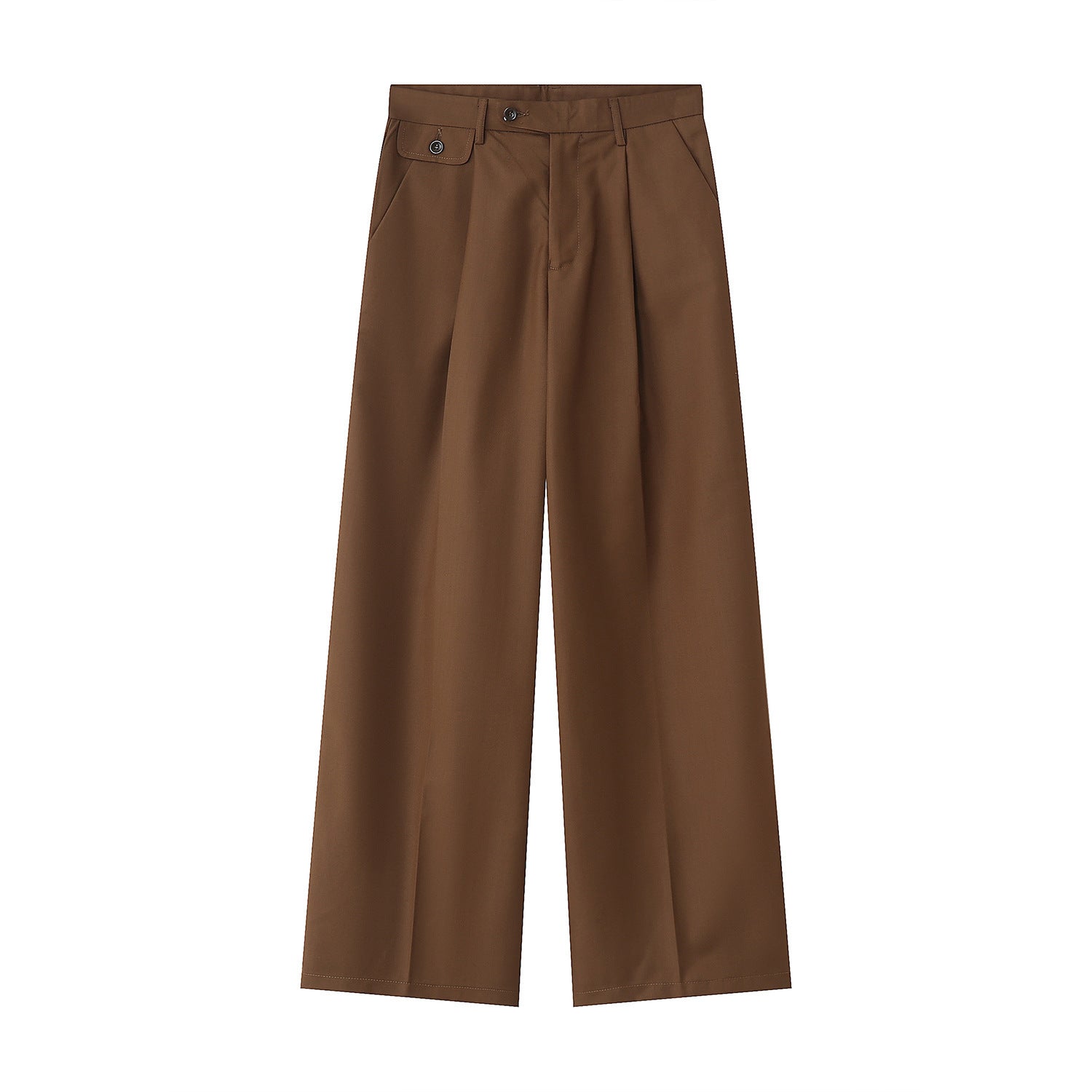 Men's Clothing Casual Suit Pants Straight Retro Simple Brown - D&A