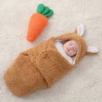 Super Soft Baby Sleeping Bag Fluffy Fleece Newborn Blanket Swaddle Blankets, Unisex Baby Wrap For Newborn Baby Boys Girls With Head-Protecting & Head-Supporting Function, Wearable Swaddle Sleep Sack - D&A