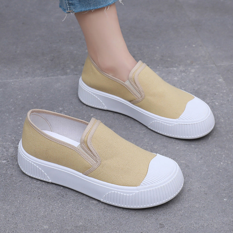 Women's Thick-soled Round Toe Soft Bottom Low-top Casual Shoes - D&A